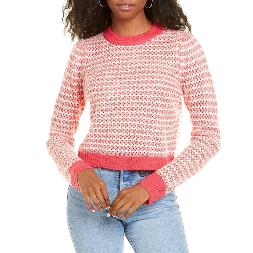 WAYF Open Knit Pink Sweater NWT S